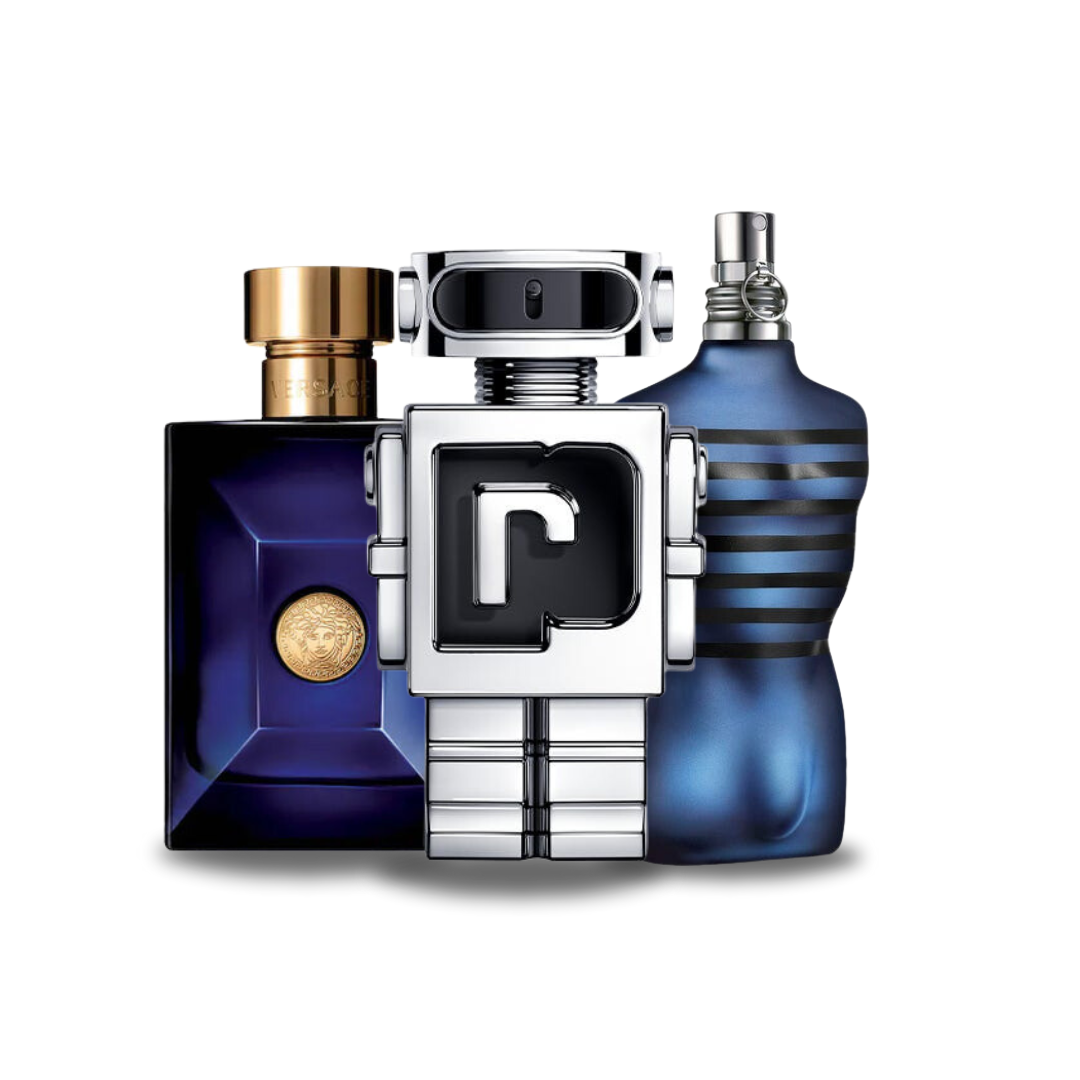 Combo di 3 Profumi – Dylan Blue Versace, Phantom Paco Rabanne e Ultra Male Jean Paul Gaultier