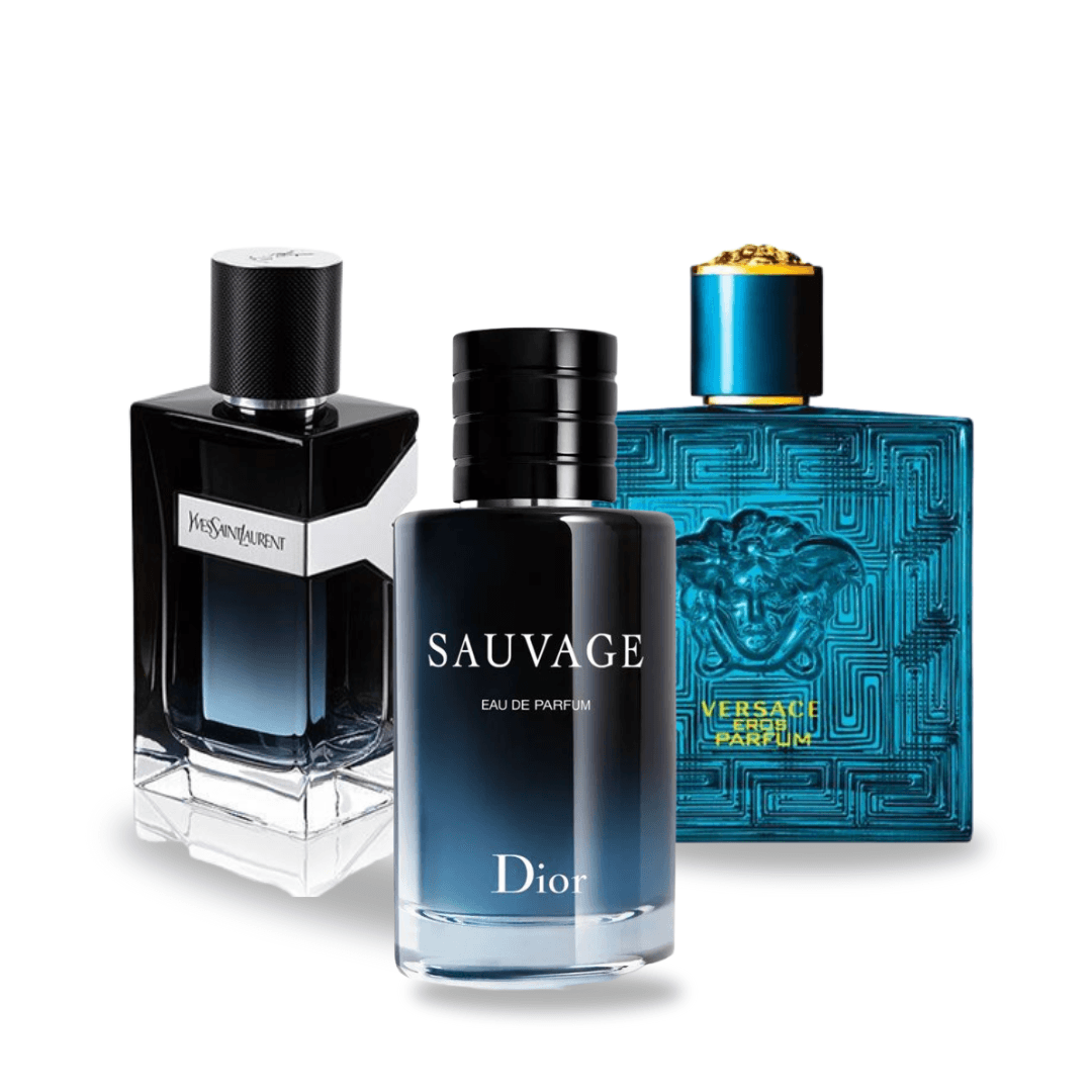 Combo di 3 Profumi  – Y Yves Saint Laurent, Sauvage Dior e Versace Eros Versace