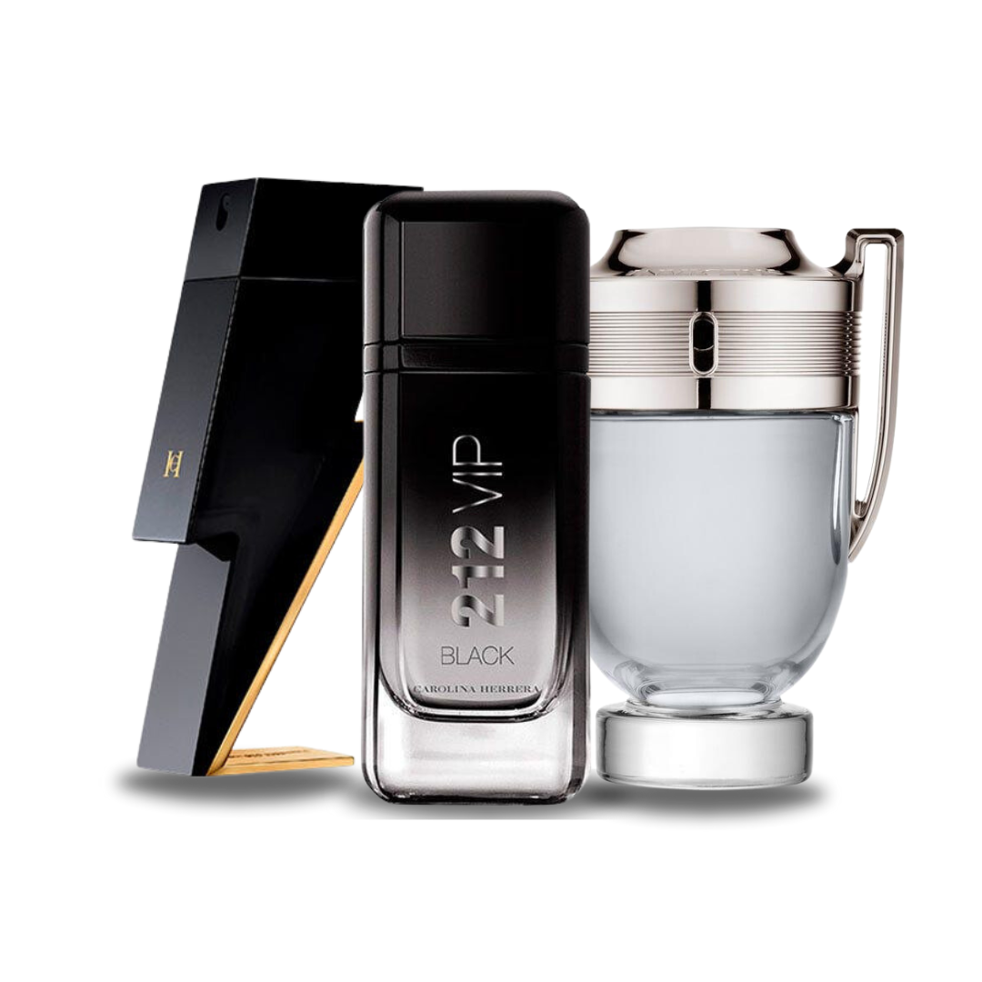 Combo di 3 Profumi  – Bad Boy Carolina Herrera, 212 Vip Black Carolina Herrera e Invictus Paco Rabanne